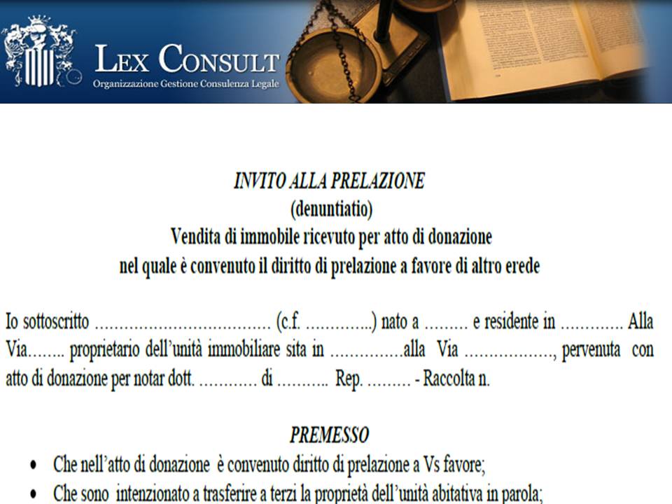 Lex consult srl Atto di donazione casa