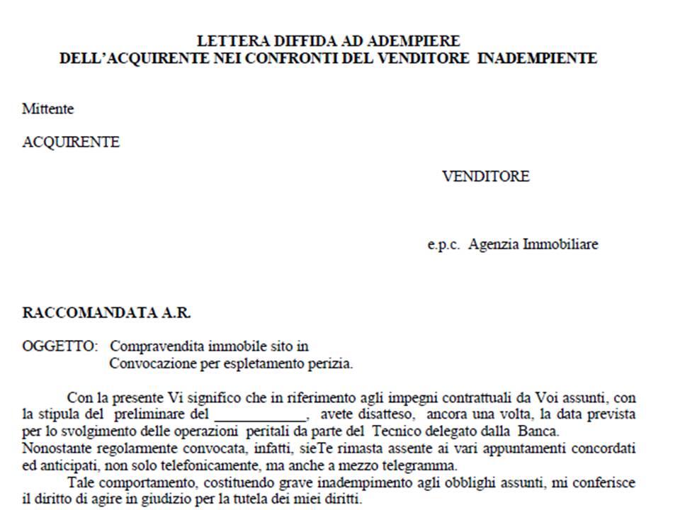 Lettera di convocazione avvocato