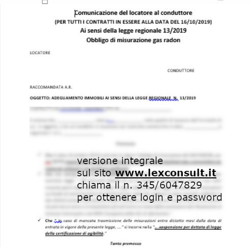 Lettera fine locazione commerciale