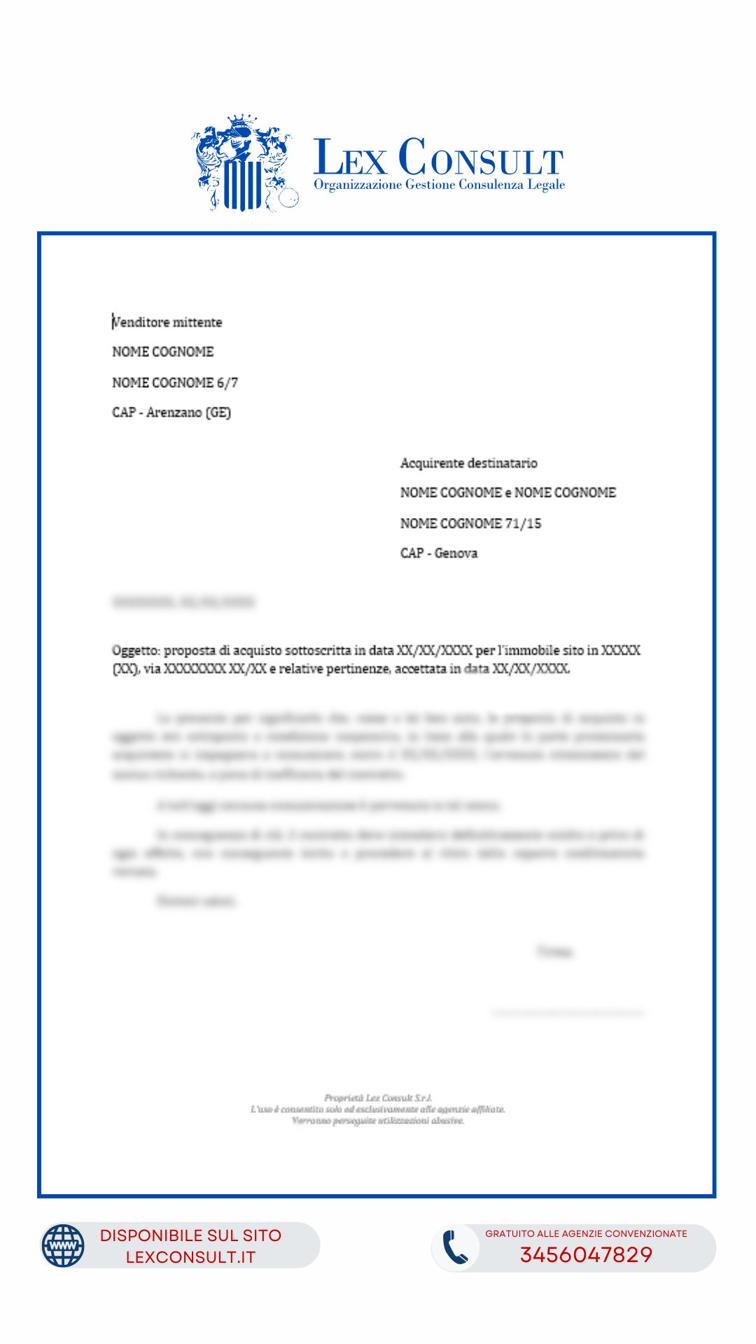 MODULO COMUNICAZIONE INEFFICACIA PROPOSTA A SEGUITO SCADENZA TERMINE CONDIZIONE MUTUO.