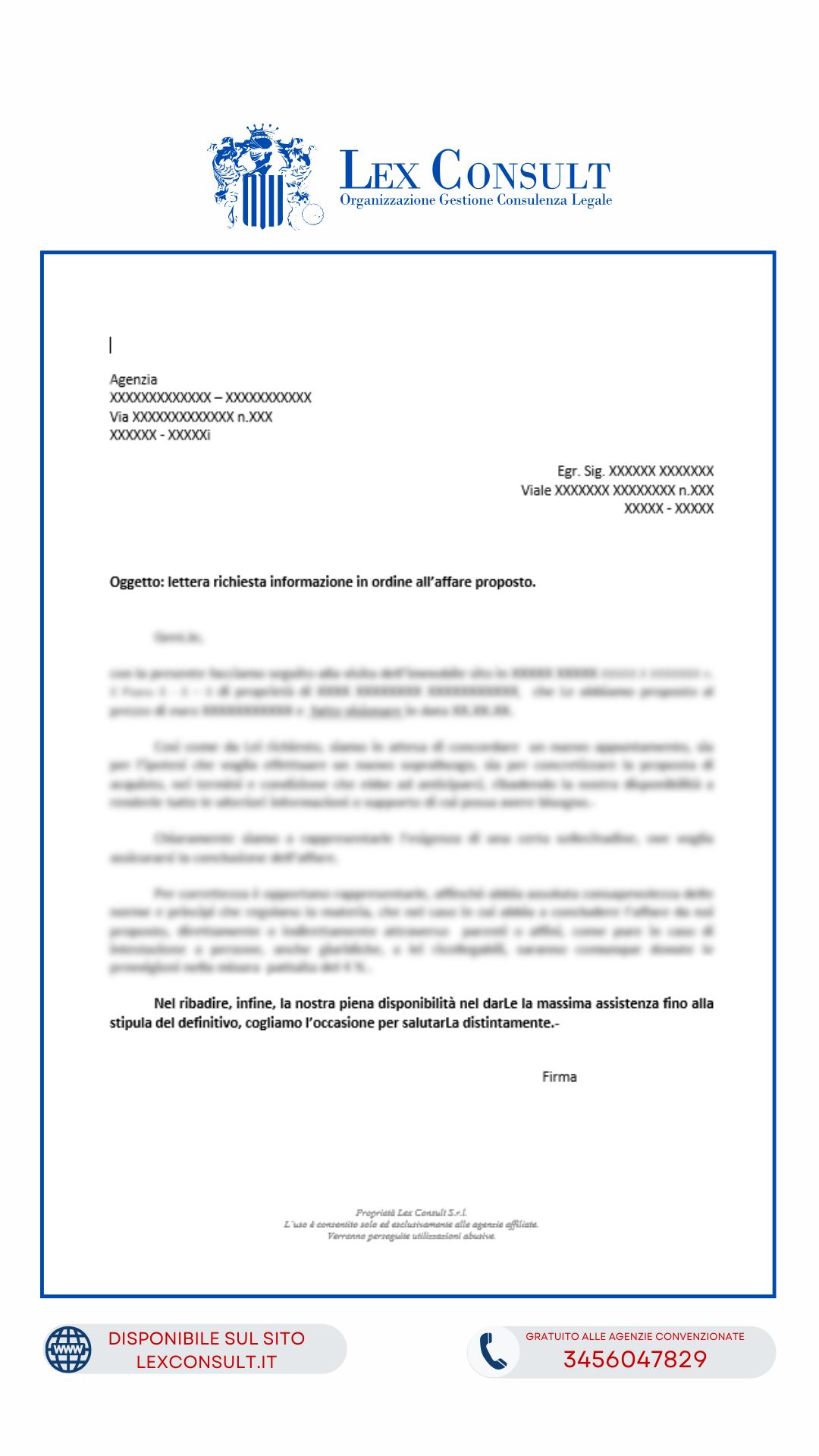 MODULO RICHIESTA INFORMAZIONI DOPO VISITA IN CASO DI RISCHIO SCAVALCO.